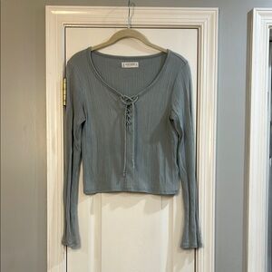 Pale Green Long-Sleeve Lucky Brand Top